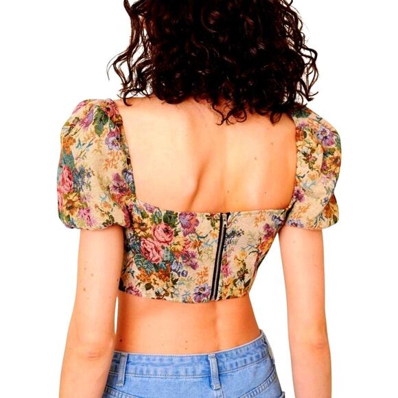 J.NNA – Floral Corset Crop Top – Multicolor – Size S - Picture 5 of 6